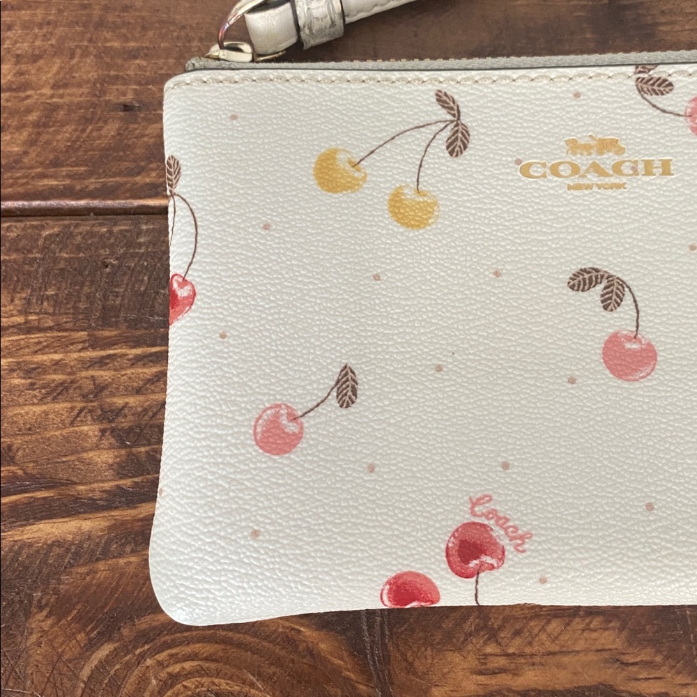 Coach Cherry Leather Wallet Wristlet - Picture 3 of 15